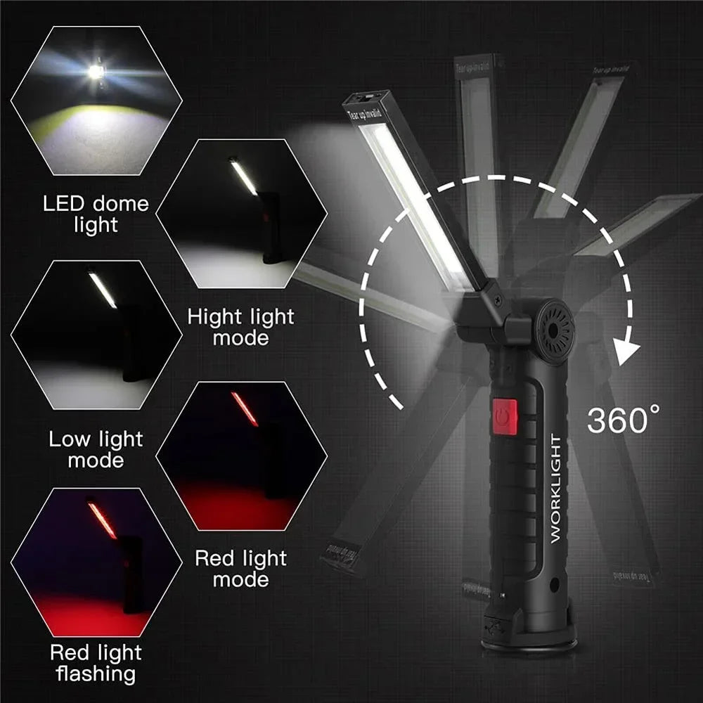 Rechargeable LED Work Light Flashlight