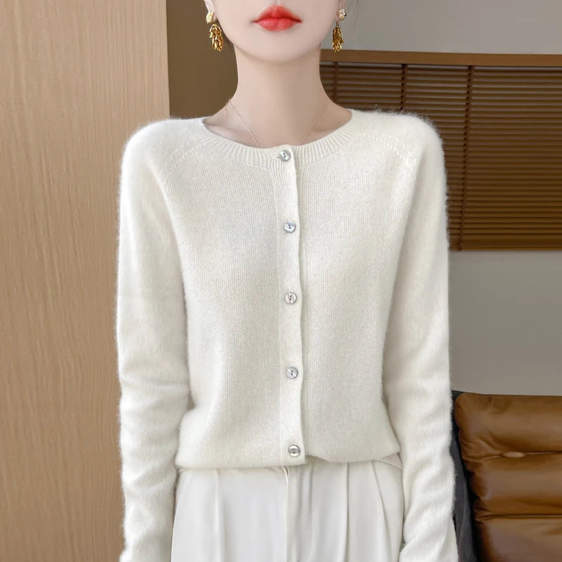 Cashmere Wool Long Sleeve Cardigan