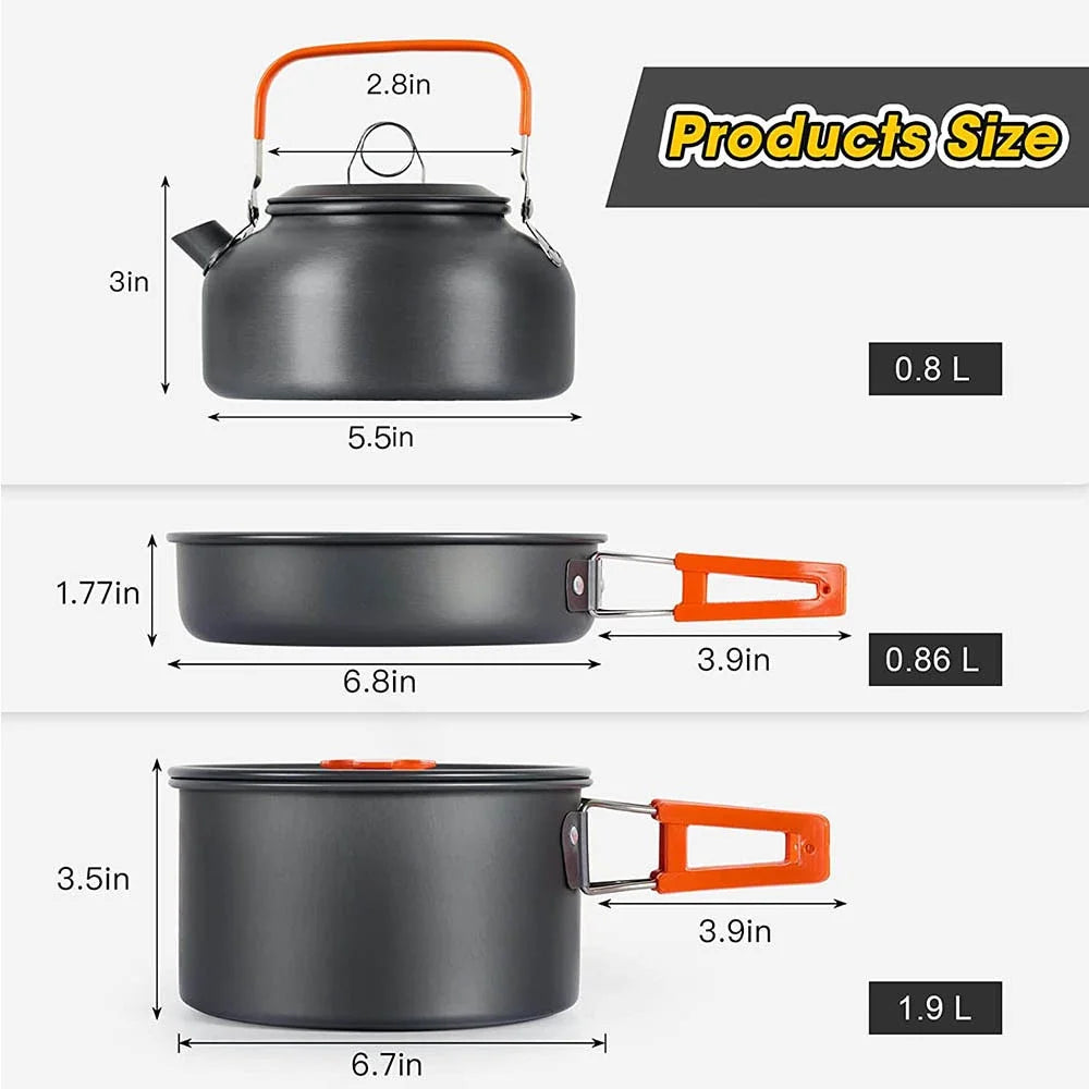 Camping Cooking Set Non-Stick Pots