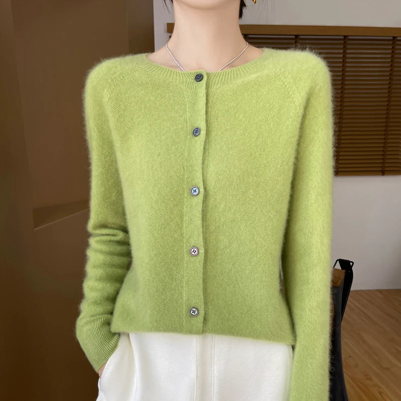 Cashmere Wool Long Sleeve Cardigan