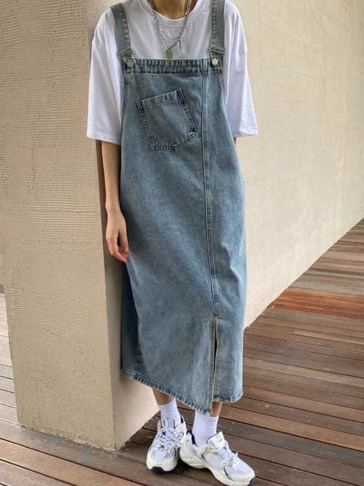 Women’s Sleeveless Denim Overall Dress