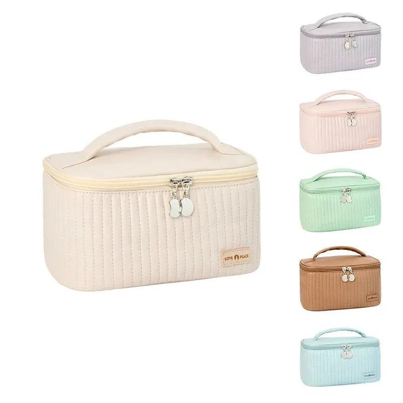 Portable Solid Color Makeup Bag