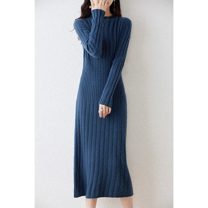 Wool Striped Sweater Dress