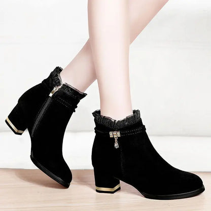 Autumn Winter Fur Ankle Boots