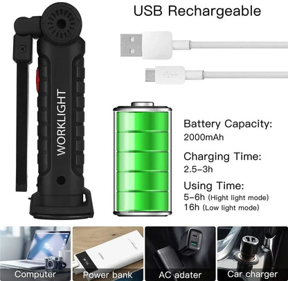 Rechargeable LED Work Light Flashlight