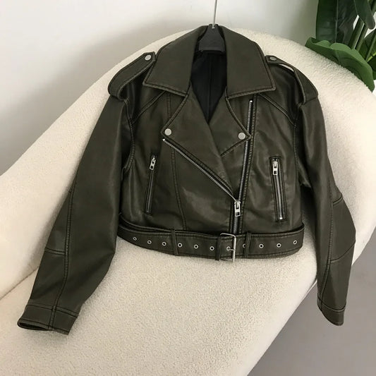 Spring Women's Faux Leather Jacket