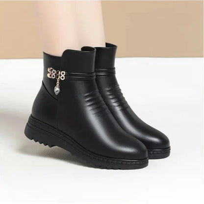 Leather Winter Boots Women