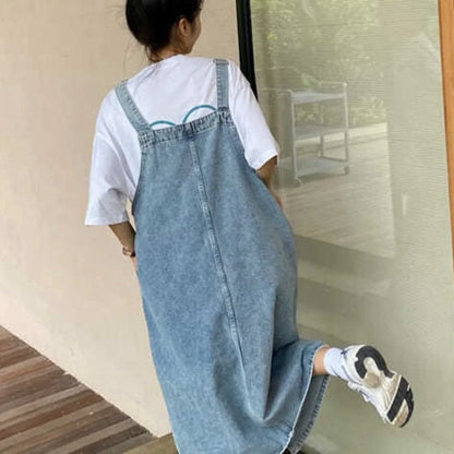 Women’s Sleeveless Denim Overall Dress