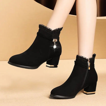 Autumn Winter Fur Ankle Boots