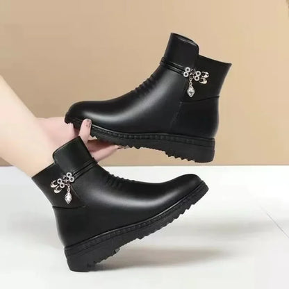 Leather Winter Boots Women