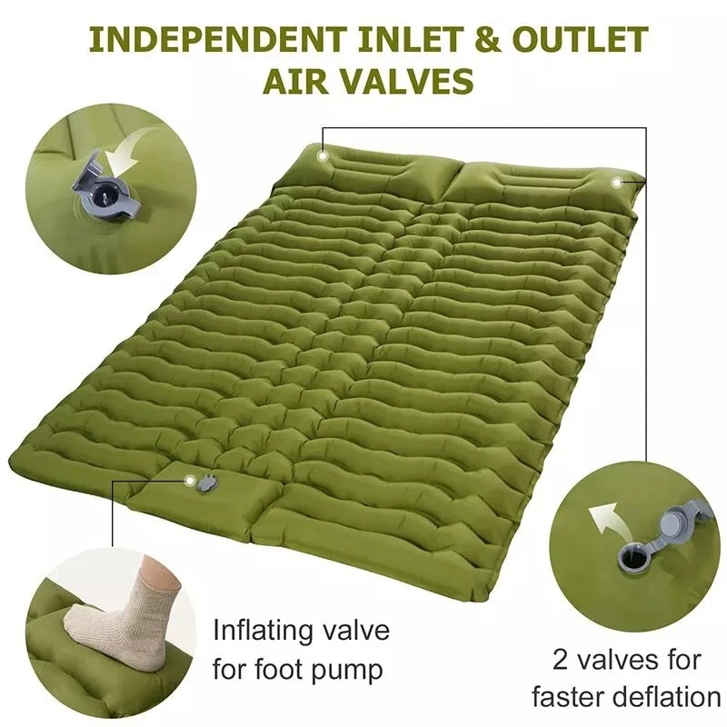 Outdoor Double Sleeping Pad with Pillow