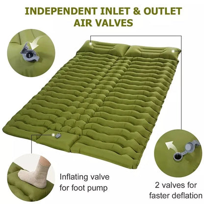 Outdoor Double Sleeping Pad with Pillow