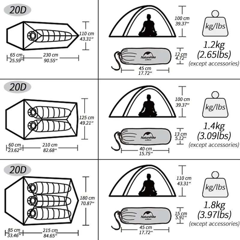 Naturehike Cloud Up Ultralight Camping Tent