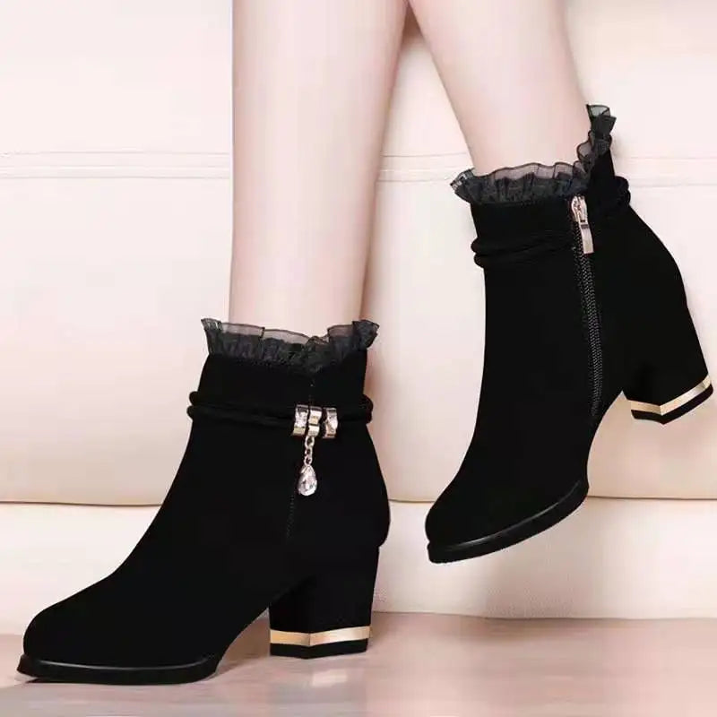 Autumn Winter Fur Ankle Boots