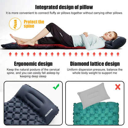 Outdoor Inflatable Sleeping Pad with Pump