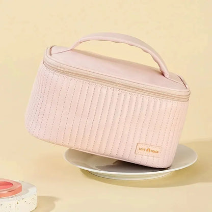 Portable Solid Color Makeup Bag