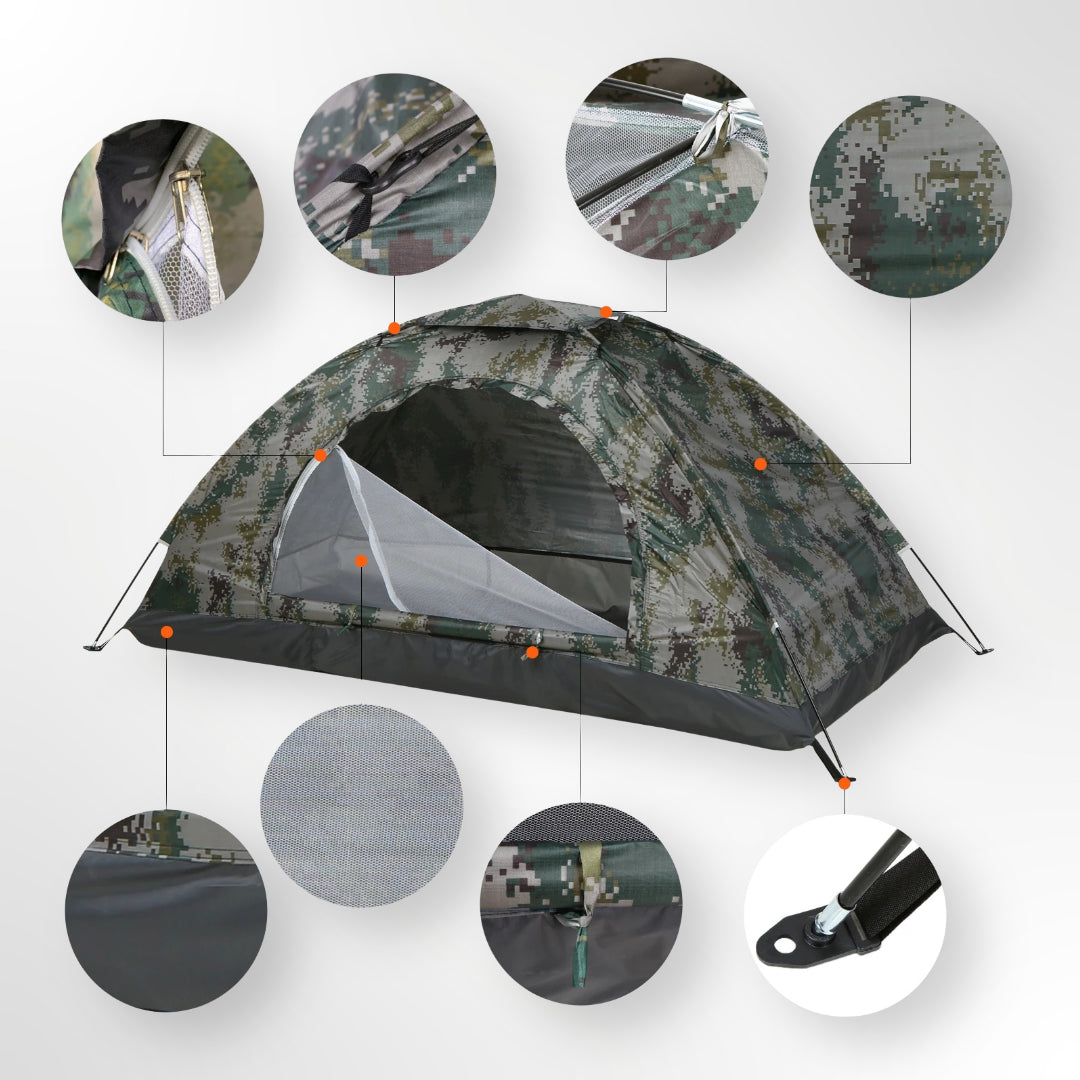 Trekking Tent - 1-Person | Lightweight & UV-Proof | Mesh Roof | 850g | Single-Layer