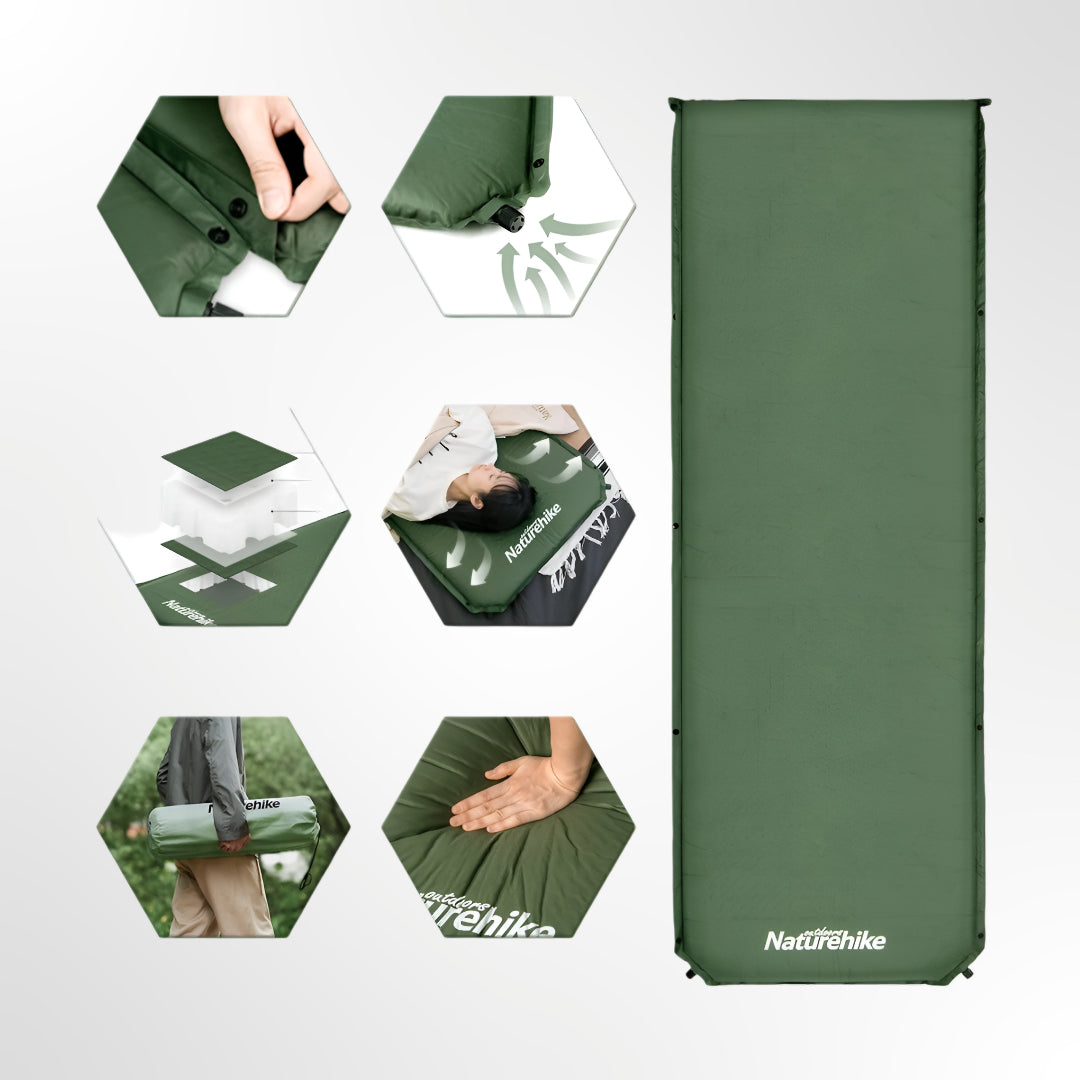 Naturehike D03 Sleeping Pad - 1-Person | Self-Inflating & Spliceable | 5cm Foam | Lightweight