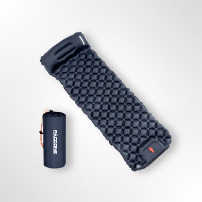 PACOONE - Sleeping Pad - 1-Person | Built-in Pump & Pillow | 550g | Waterproof 40D Nylon