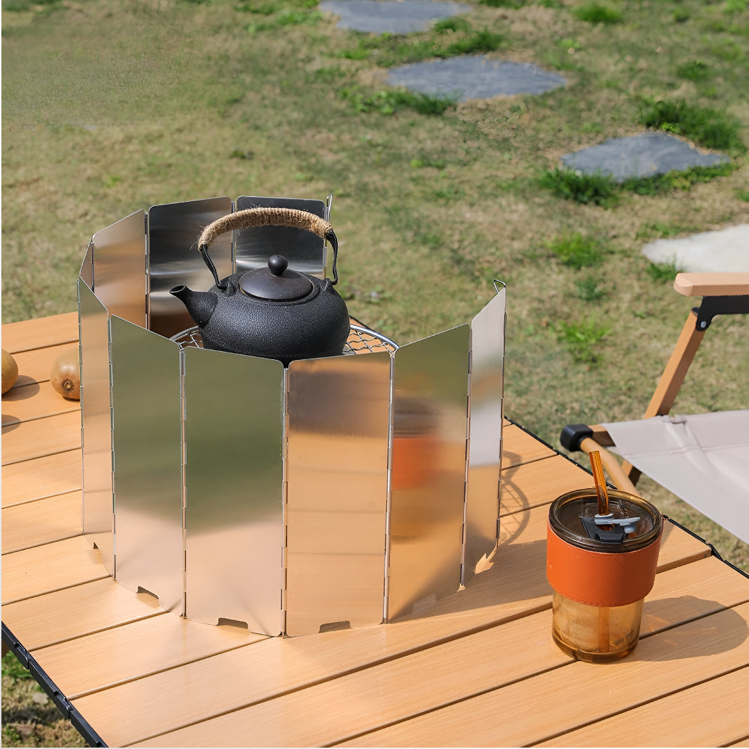 Foldable Wind Shield - Outdoor Camping Stove Screen | Lightweight & Portable | Windproof Barrier